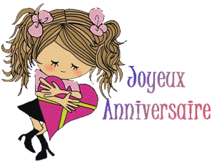 Gif animé joyeux anniversaire fille coeur